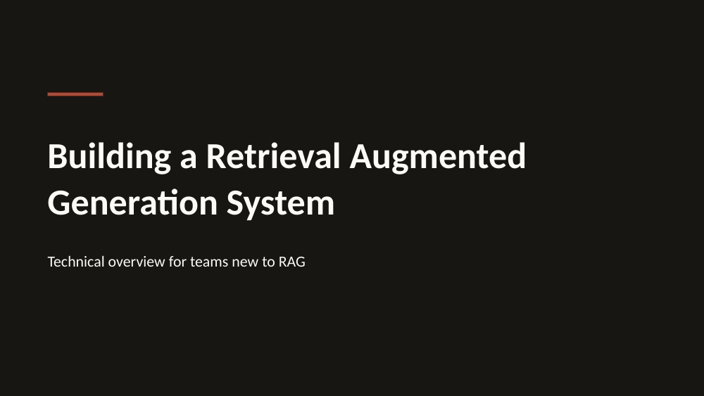 Title slide of the technical explainer example deck